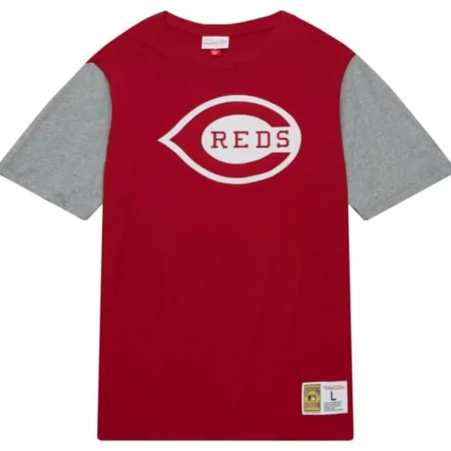 Mitchell & Ness T-Shirts & Tops-Color Blocked Ss Tee Cincinnati Reds