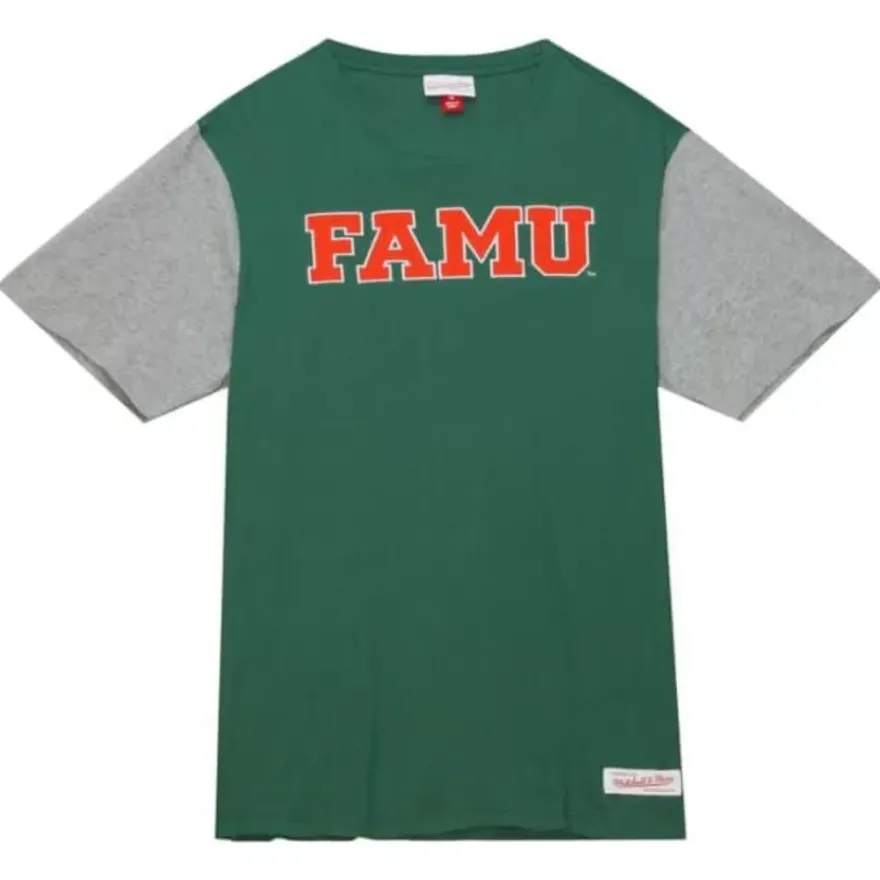 Mitchell & Ness T-Shirts & Tops-Color Blocked Ss Tee Florida A&M University