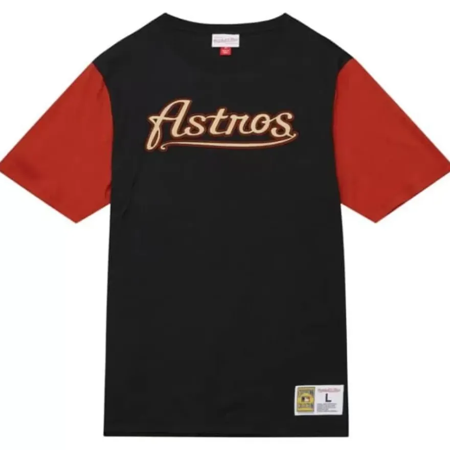 Mitchell & Ness T-Shirts & Tops-Color Blocked Ss Tee Houston Astros