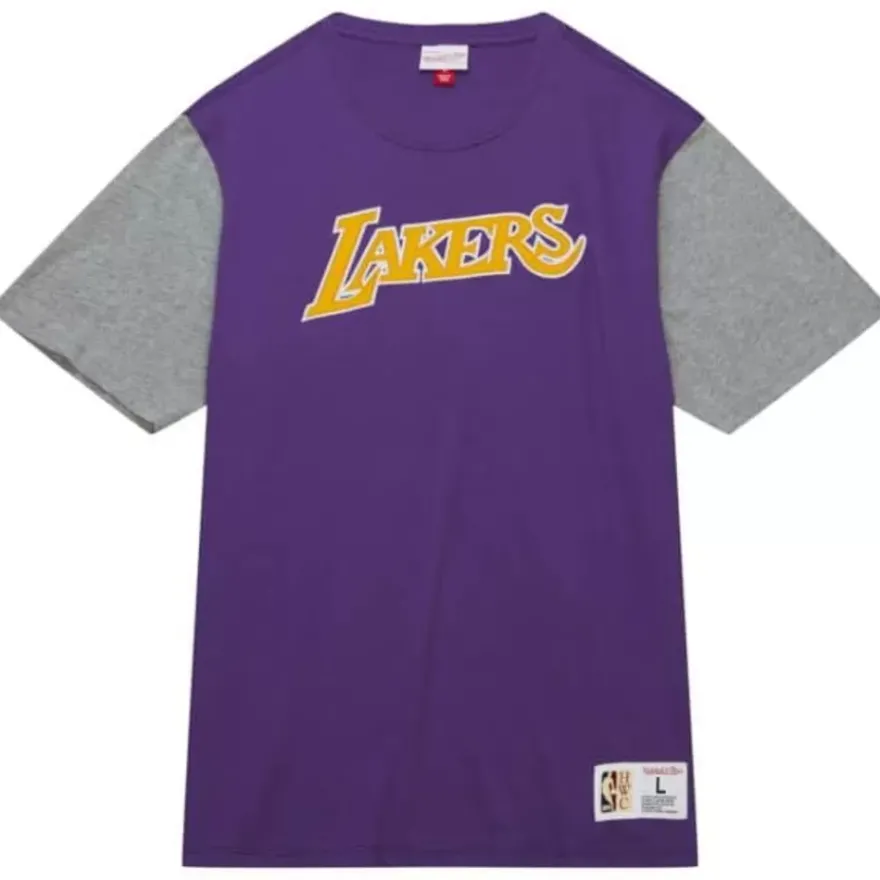 Mitchell & Ness T-Shirts & Tops-Color Blocked Ss Tee Los Angeles Lakers