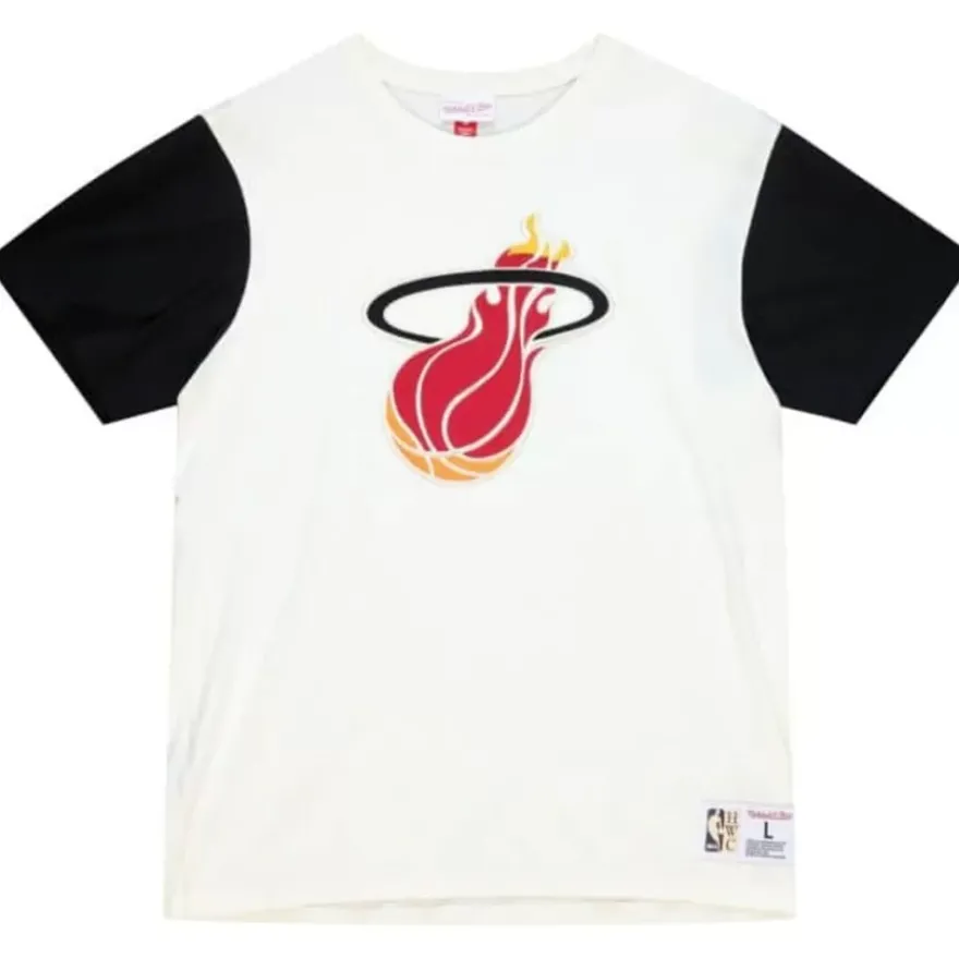 Mitchell & Ness T-Shirts & Tops-Color Blocked S/S Tee Miami Heat