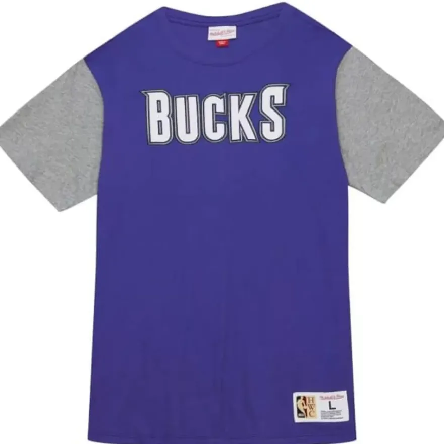 Mitchell & Ness T-Shirts & Tops-Color Blocked Ss Tee Milwaukee Bucks