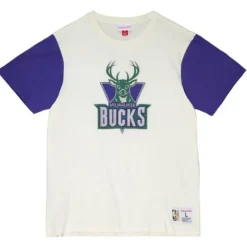 Mitchell & Ness T-Shirts & Tops-Color Blocked S/S Tee Milwaukee Bucks