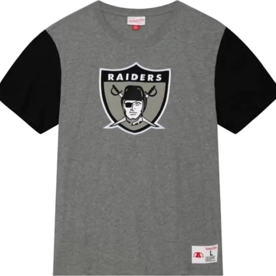 Mitchell & Ness T-Shirts & Tops-Color Blocked S/S Tee Oakland Raiders