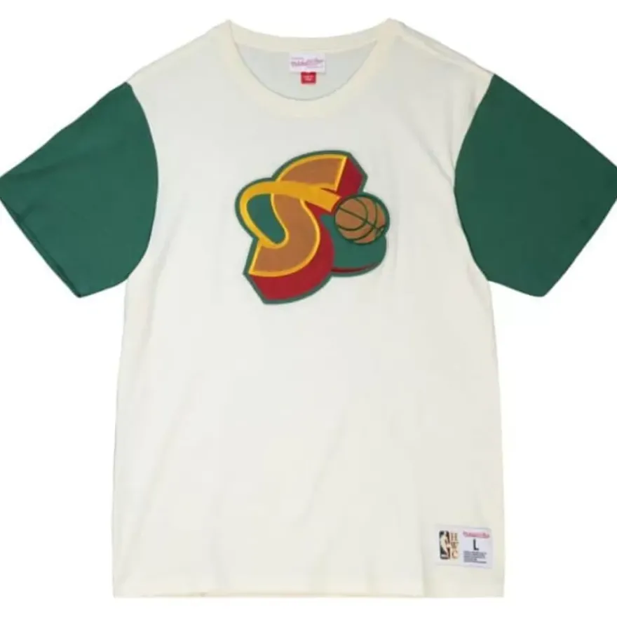 Mitchell & Ness T-Shirts & Tops-Color Blocked S/S Tee Seattle Supersonics