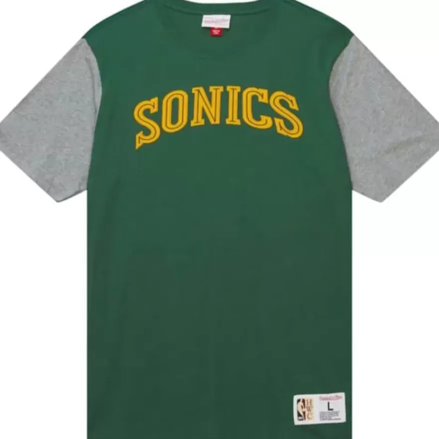 Mitchell & Ness T-Shirts & Tops-Color Blocked Ss Tee Seattle Supersonics