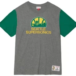 Mitchell & Ness T-Shirts & Tops-Color Blocked S/S Tee Seattle Supersonics