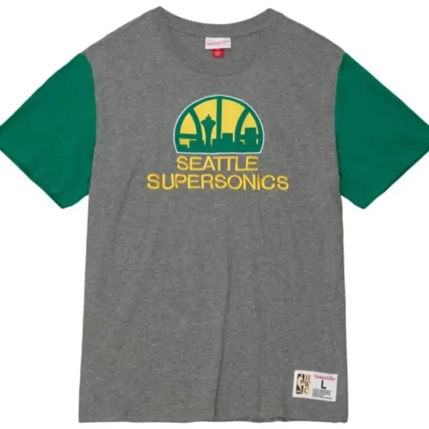 Mitchell & Ness T-Shirts & Tops-Color Blocked S/S Tee Seattle Supersonics
