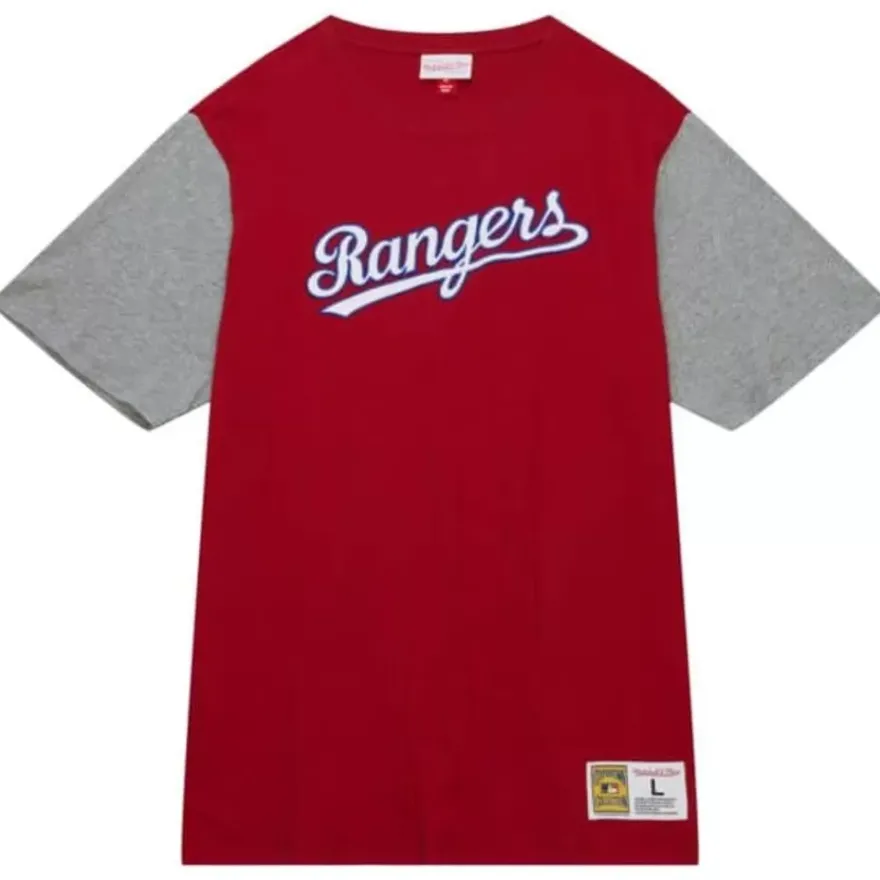 Mitchell & Ness T-Shirts & Tops-Color Blocked Ss Tee Texas Rangers