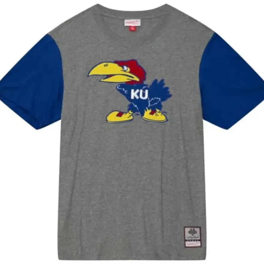 Mitchell & Ness T-Shirts & Tops-Color Blocked S/S Tee University Of Kansas