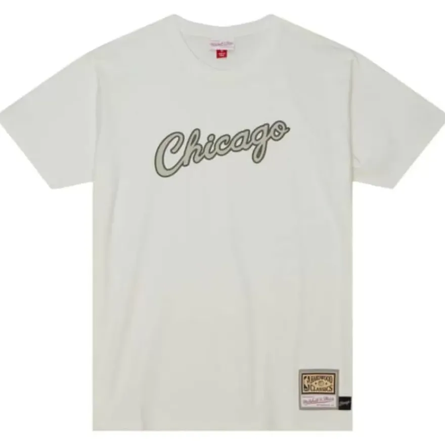 Mitchell & Ness T-Shirts & Tops-Cream Ss Tee Chicago Bulls