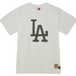 Mitchell & Ness T-Shirts & Tops-Cream Ss Tee Los Angeles Dodgers