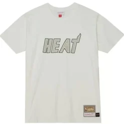 Mitchell & Ness T-Shirts & Tops-Cream Ss Tee Miami Heat