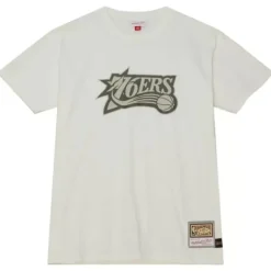 Mitchell & Ness T-Shirts & Tops-Cream Ss Tee Philadelphia 76Ers