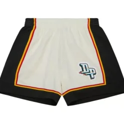 Mitchell & Ness Shorts-Cream Swingman Shorts Detroit Pistons 1998