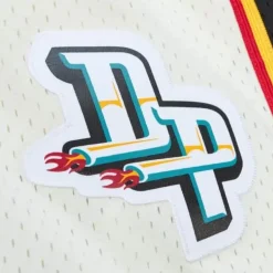 Mitchell & Ness Shorts-Cream Swingman Shorts Detroit Pistons 1998