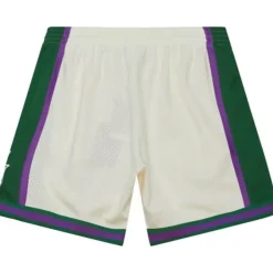 Mitchell & Ness Shorts-Cream Swingman Shorts Milwaukee Bucks 2000