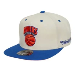 Mitchell & Ness Fitted-Cream Team Fitted Hwc Hat New York Knicks