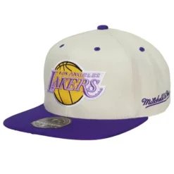 Mitchell & Ness Fitted-Cream Team Fitted Hwc Hat Los Angeles Lakers