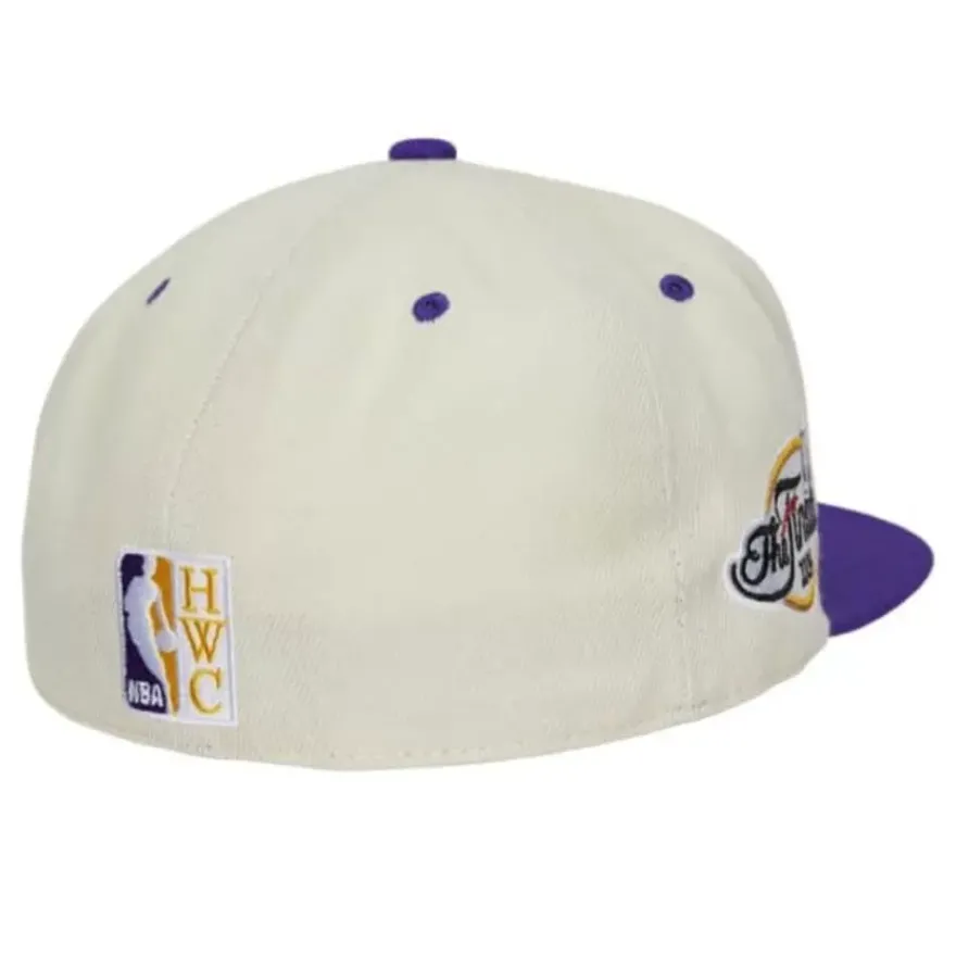 Mitchell & Ness Fitted-Cream Team Fitted Hwc Hat Los Angeles Lakers