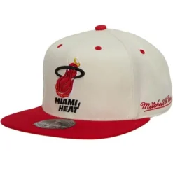 Mitchell & Ness Fitted-Cream Team Fitted Hwc Hat Miami Heat