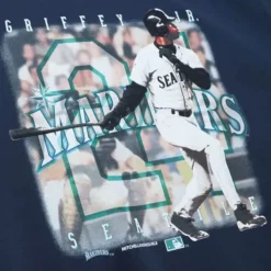Mitchell & Ness Hoodies & Sweatshirts-Crew Seattle Mariners Ken Griffey Jr