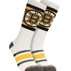 Mitchell & Ness Accessories-Cross Bar Crew Socks Boston Bruins