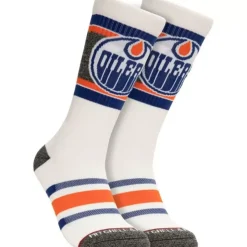 Mitchell & Ness Accessories-Cross Bar Crew Socks Edmonton Oilers