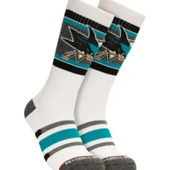 Mitchell & Ness Accessories-Cross Bar Crew Socks San Jose Sharks