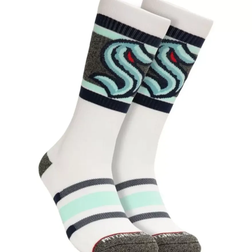 Mitchell & Ness Accessories-Cross Bar Crew Socks Seattle Kraken