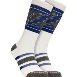 Mitchell & Ness Accessories-Cross Bar Crew Socks Tampa Bay Lightning