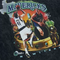 Mitchell & Ness T-Shirts & Tops-Crowned Tee Dallas Mavericks Dirk Nowitzki