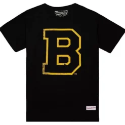Mitchell & Ness T-Shirts & Tops-Distressed Basic Logo 1 Tee Boston Bruins