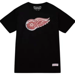 Mitchell & Ness T-Shirts & Tops-Distressed Basic Logo Tee Detroit Red Wings