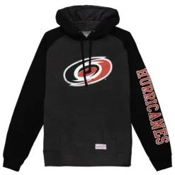 Mitchell & Ness Hoodies & Sweatshirts-Distressed Logo Hoody Carolina Hurricanes