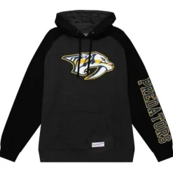 Mitchell & Ness Hoodies & Sweatshirts-Distressed Logo Hoody Nashville Predators