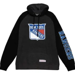 Mitchell & Ness Hoodies & Sweatshirts-Distressed Logo Hoody New York Rangers