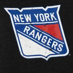 Mitchell & Ness Hoodies & Sweatshirts-Distressed Logo Hoody New York Rangers