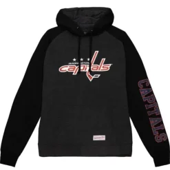 Mitchell & Ness Hoodies & Sweatshirts-Distressed Logo Hoody Washington Capitals