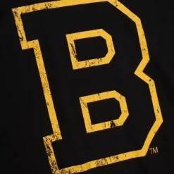 Mitchell & Ness T-Shirts & Tops-Distressed Logo Ls Tee Boston Bruins