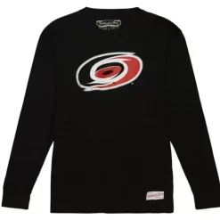 Mitchell & Ness T-Shirts & Tops-Distressed Logo Ls Tee Carolina Hurricanes
