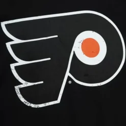 Mitchell & Ness T-Shirts & Tops-Distressed Logo Ls Tee Philadelphia Flyers