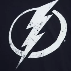 Mitchell & Ness T-Shirts & Tops-Distressed Logo Ls Tee Tampa Bay Lightning