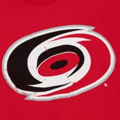 Mitchell & Ness T-Shirts & Tops-Distressed Logo Tee Carolina Hurricanes