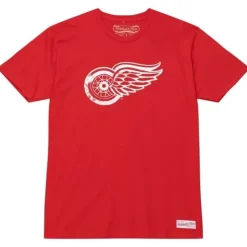 Mitchell & Ness T-Shirts & Tops-Distressed Logo Tee Detroit Red Wings