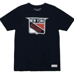 Mitchell & Ness T-Shirts & Tops-Distressed Logo Tee New York Rangers