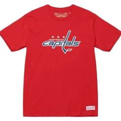 Mitchell & Ness T-Shirts & Tops-Distressed Logo Tee Washington Capitals