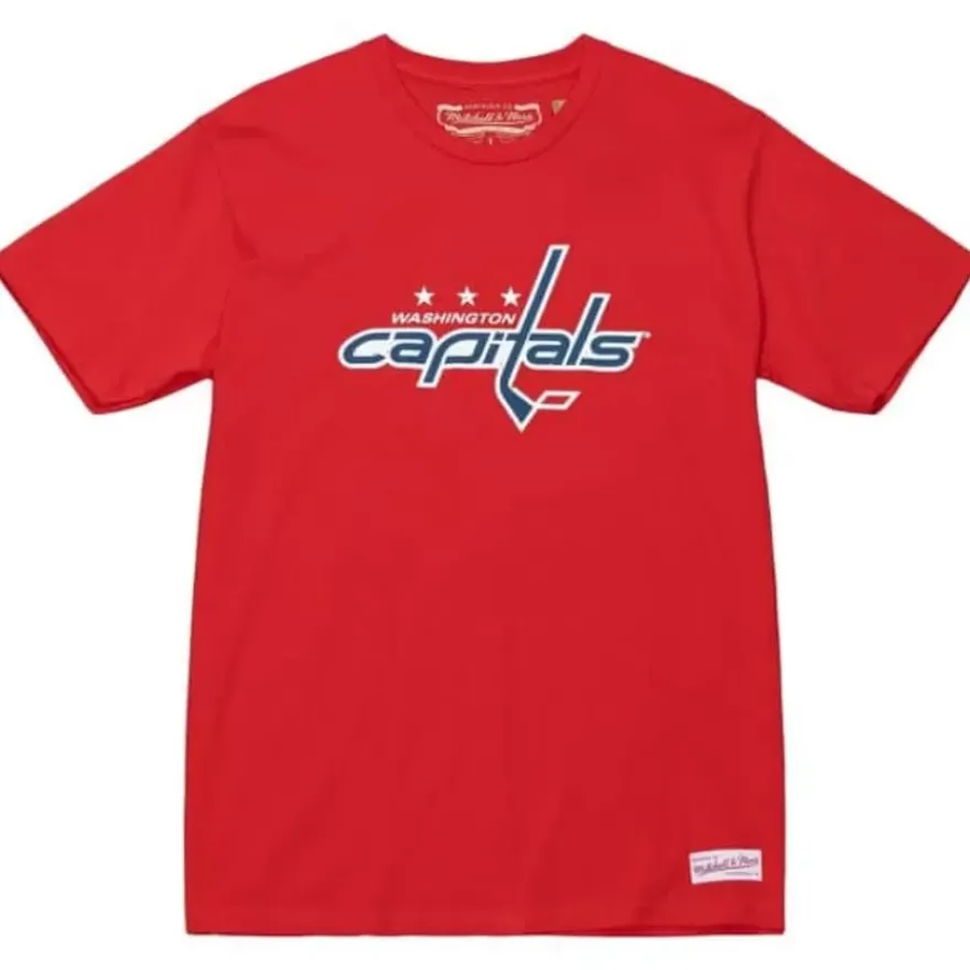 Mitchell & Ness T-Shirts & Tops-Distressed Logo Tee Washington Capitals