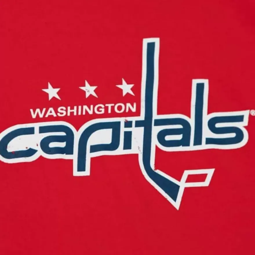 Mitchell & Ness T-Shirts & Tops-Distressed Logo Tee Washington Capitals