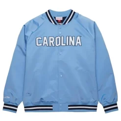 Mitchell & Ness Jackets & Outerwear-Double Clutch Lightweight Satin Jacket University Of North Carolina